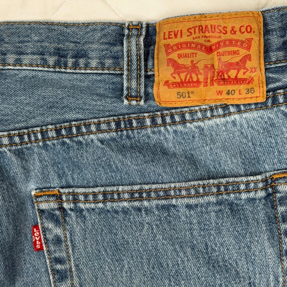 Levi's 501 Original Jeans Men's 40x36 Medium Stonewash Button Fly Straight